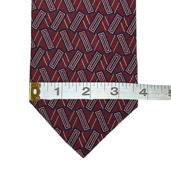 FR Ferrell Reed Burgundy 100% Silk Mens Tie 3.75"x58" Classic Designer‎ Necktie - Picture 8 of 10